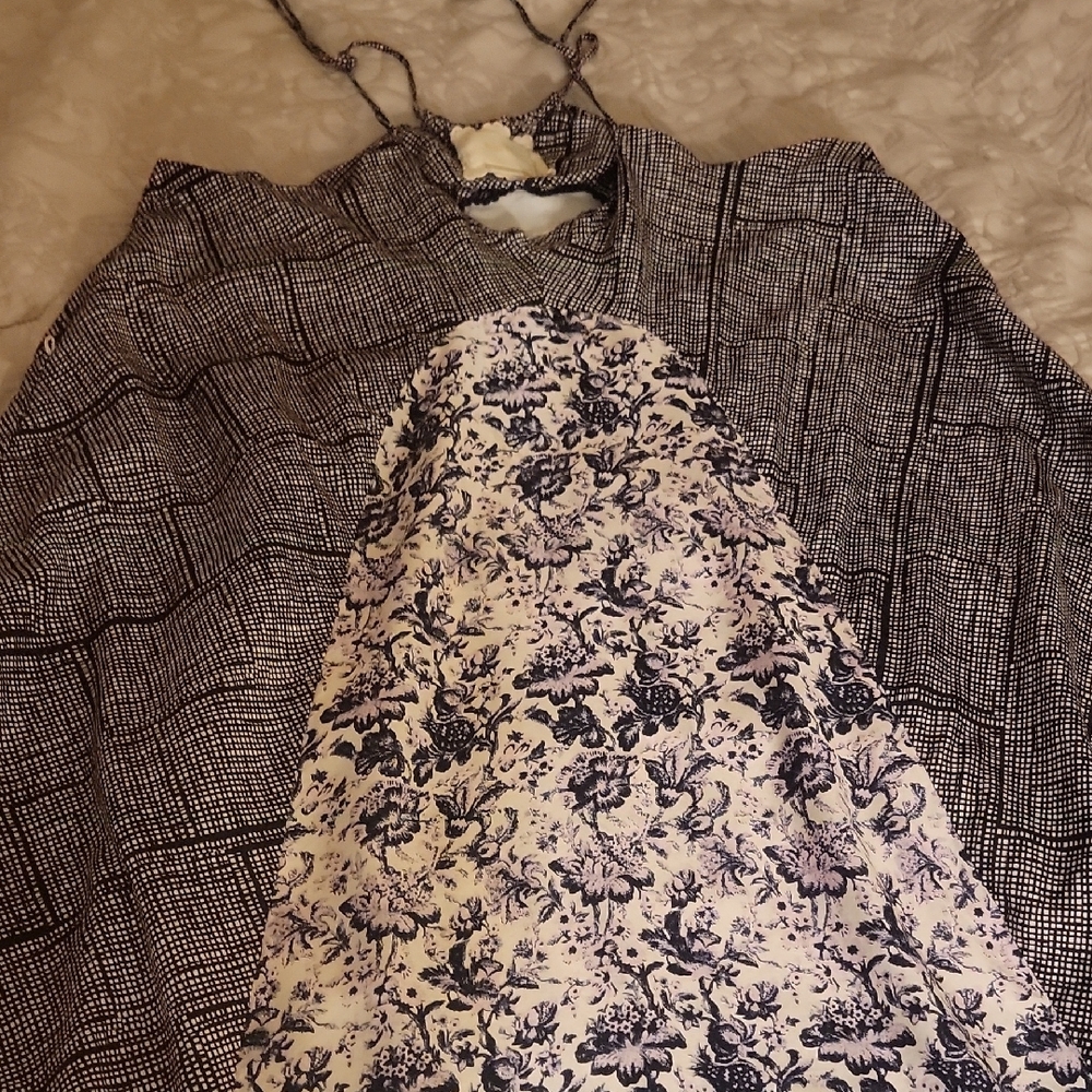 Anthropolgi Maeve Floral and Checkered Dress